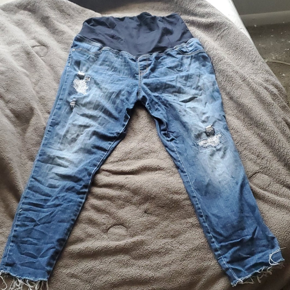 Maternity ripped jeans